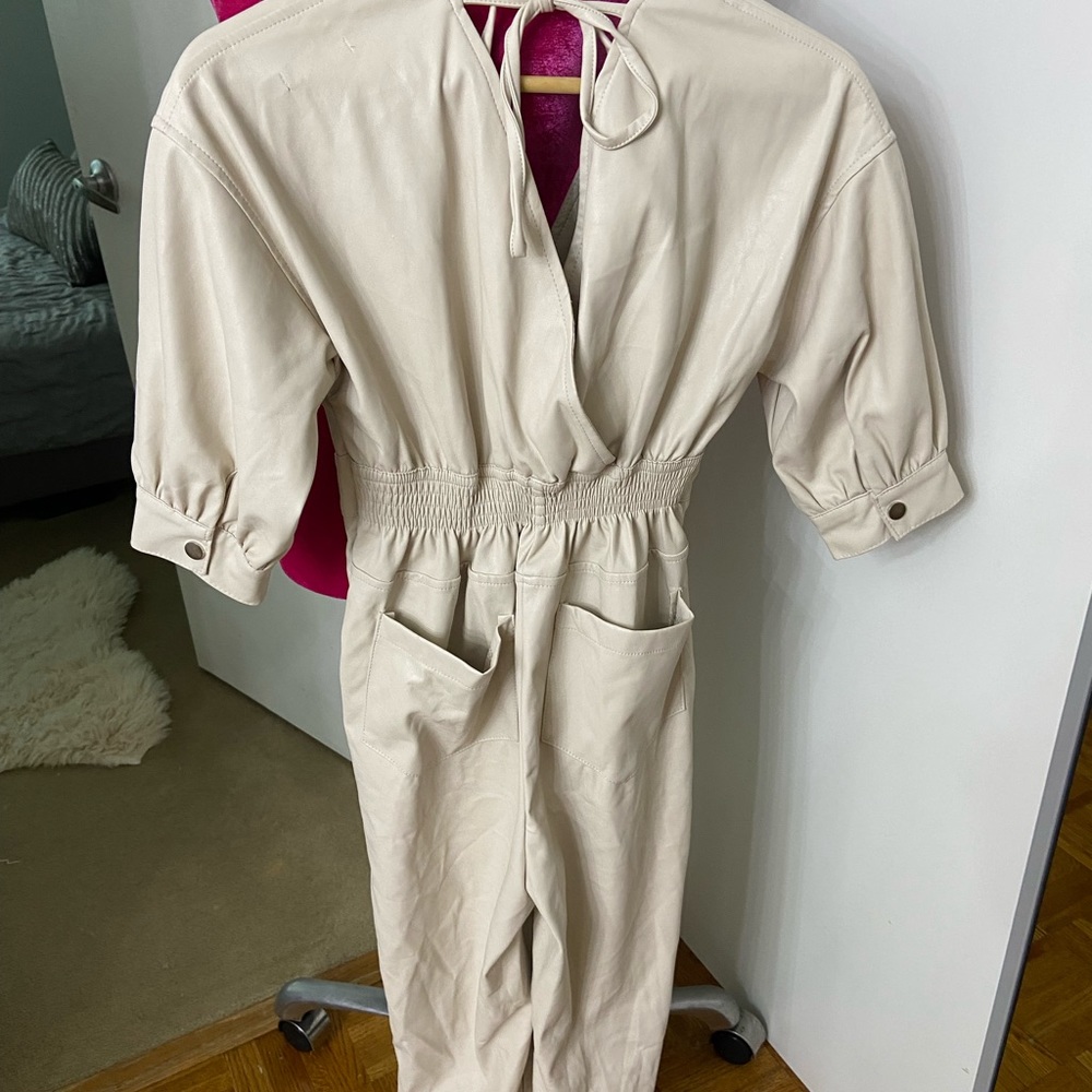 Nasty gal cream leather jumpsuit 0 - Picture 4 of 5